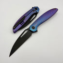 We Knife Tiercel Blue/Purple Titanium Handles w/ 3.2" Black Stonewash MagnaCut WE26021-3