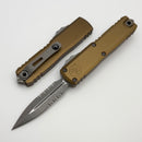 Microtech UTX-85 Gen IV w/ Tan Handle & Part Serrated Apocalyptic D/E M390MK 12324-11APTA