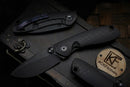 Pre Order Coming Soon Custom Knife Factory / Cpprhd Rampage Black Crystal Titanium Handle & Blackwash M398