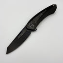 We Knife Suisei Black  Carbon Fiber Inlaid Titanium Handles w/ 3.28" Dark Graphite Stonewash M390 WE25086-3