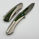 We Knife Suisei Gray Jungle Wear Carbon Fiber Inlaid Titanium Handles w/ 3.28" Stonewash M390 WE25086-2