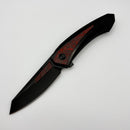 We Knife Suisei Black Red/Black Carbon Fiber Inlaid Titanium Handles w/ 3.28" Black Stonewash M390 WE25086-1