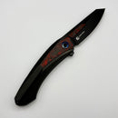We Knife Suisei Black Red/Black Carbon Fiber Inlaid Titanium Handles w/ 3.28" Black Stonewash M390 WE25086-1