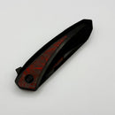 We Knife Suisei Black Red/Black Carbon Fiber Inlaid Titanium Handles w/ 3.28" Black Stonewash M390 WE25086-1
