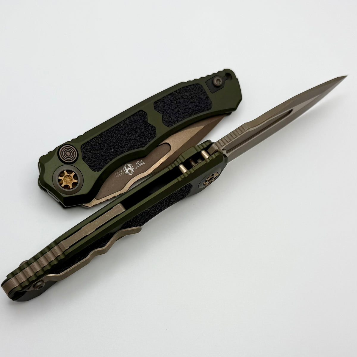 Heretic Knives Wraith Auto w/ OD Green Handle & Bronze MagnaCut H000-7