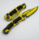 Heretic Knives Wraith Auto V4 Cel Shade Yellow w/ Bowie MagnaCut H002-CS-YW