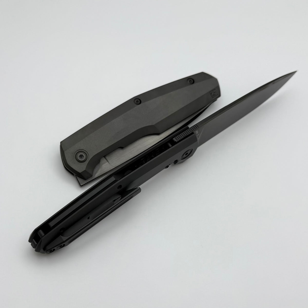Custom Knife Factory FIF18 Tumbled DLC Titanium Handles & DLC M398