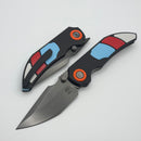 Poikilo Blade Christensen Knifeworks Casque Titanium Handles w/ Speed Racer Theme Accents & Pearlescent Stonewash DLC M398