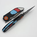 Poikilo Blade Christensen Knifeworks Casque Titanium Handles w/ Speed Racer Theme Accents & Pearlescent Stonewash DLC M398