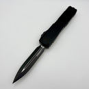 Factory Blem Microtech Ultratech Gen IV D/E Tactical w/ Flag Deep Engraved Black Handle 11224-1T-DFLAG