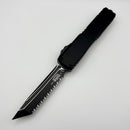 Factory Blem Microtech Ultratech Gen IV T/E Tactical Full Serrated w/ Black Flag Deep Engraved Handle 11234-3T-DFLAG