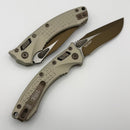 Microtech Amphibian Mini RAM LOK Champagne Gold Frag Aluminum w/ M390MK 137MRL-1FRCG-C19Z23