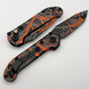 Microtech Knives LUDT Gen III Smooth Handle Black Bull Shark Gray/Orange w/ Orange Splatter M390MK 1136S-1BGBK-ORSPLS