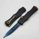 Microtech Marfione Select Halo IV Black Handle w/ Blued Baker Forge Coppermai Damascus Clip Point 1150-16MS2