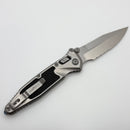 Pre-Owned Marfione Select Microtech Socom Ram-Lok Titanium Textured Inlaid Handles w/ Blue Accents & Spear Point Stonewash Serrated M390MK 160RL-11SMS3