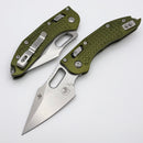 Microtech Knives Manual Stitch RAM LOK Frag OD Green Aluminum & Stonewashed M390MK 169RL-10FROD