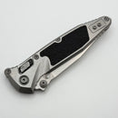Pre-Owned Marfione Select Microtech Socom Ram-Lok Titanium Textured Inlaid Handles w/ Blue Accents & Spear Point Stonewash Serrated M390MK 160RL-11SMS3