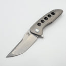 Pre-Owned Mechforce & Barker Knives Collab Hokkaido w/ Titanium Holes Pattern Handle & Stonewash MagnaCut