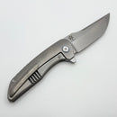 Pre-Owned Mechforce & Barker Knives Collab Hokkaido w/ Titanium Holes Pattern Handle & Stonewash MagnaCut