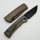 Chaves Knives Redencion 229 Bronze Titanium Integral Handle w/ Magnetic Ti Inlays & Tanto Chisel PVD M390