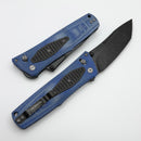 Thermic Tactical Plasma 2026B Blue Micarta Handles w/ Titanium Accents & 4" Blackwash M390