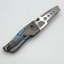 Poikilo Blade Task Knives Ark Titanium w/ Blue Crystal Titanium Inlays Handles & Pearlescent Stonewash M390 Utility Pry