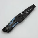 Poikilo Blade Task Knives Ark Dark Stonewash Titanium w/ Blue Crystal Titanium Inlays Handles & Dark Stonewash M390 Utility Pry