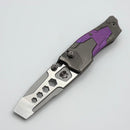 Poikilo Blade Task Knives Ark Titanium w/ Purple Crystal Titanium Inlays Handles & Pearlescent Stonewash M390 Utility Pry