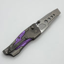 Poikilo Blade Task Knives Ark Titanium w/ Purple Crystal Titanium Inlays Handles & Pearlescent Stonewash M390 Utility Pry