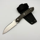 Tuya Knife Haze Fixed Blade Carbon Fiber w/ 3V & Black Sheath