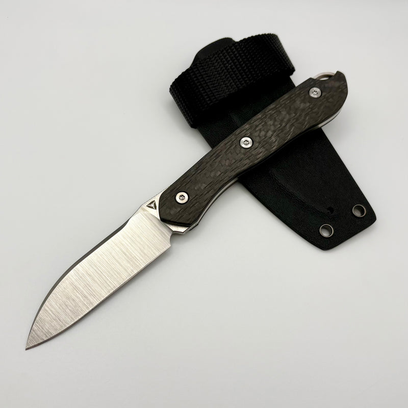 Tuya Knife Haze Fixed Blade Carbon Fiber w/ 3V & Black Sheath