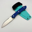 Tuya Knife Haze Fixed Blade Blue Carbon Fiber w/ 3V & Britney Blue Sheath