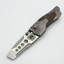 Poikilo Blade Task Knives Ark Titanium w/ Brown Titanium Inlays Handles & Pearlescent Stonewash M390 Utility Pry
