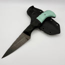 Aux Mfg Karl Handmade Black & Tiffany Blue G-10 w/CPM154 Blade