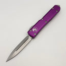 Pre-Owned Microtech Ultratech Double Edge Stonewash Standard & Violet 122-10VI