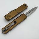 Microtech UTX-85 Gen III w/ Tan Handle & Stonewash D/E Full Serrated M390MK 1232-12TA