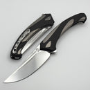 Poikilo Blade Orca Midtech Titanium Handles w/ Monochrome ZircuTi Accents & Mirror Stonewash M398