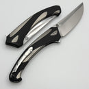 Poikilo Blade Orca Midtech Titanium Handles w/ Monochrome ZircuTi Accents & Mirror Stonewash M398