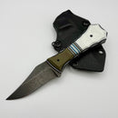 Aux Mfg Coffin Leaf Handmade OD Green & White G-10 w/ AEB-L Blade