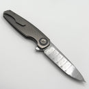 Holt Bladeworks Morpheus w/ Burnished Pinstripe Titanium CarboTi Nickel Inlaid Handles & Damasteel Odins Eye 2074