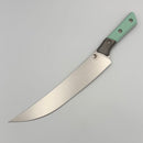 Microtech Butcher Knife Caribbean Blue G-10 Handle w/ Titanium Bolsters & Stonewash M390MK 3800B-10CA