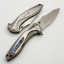 Tuya Knife Camel Titanium Integral Handle w/ Mokume Overlays & M390