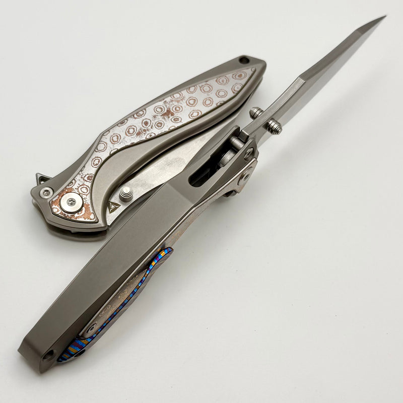 Tuya Knife Camel Titanium Integral Handle w/ Mokume Overlays & M390