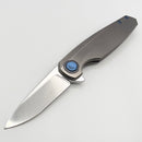 Holt Bladeworks Morpheus w/ Burnished Titanium Checkered Handles & Bohler M390, Stonewashed 1.0 2057