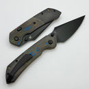 Kansept Knives Fenrir Top Liner Lock Black Stonewash w/ 80s Camo Carbon Handles & Blackwash 20CV K1034H1