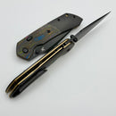 Kansept Knives Fenrir Top Liner Lock Black Stonewash w/ 80s Camo Carbon Handles & Blackwash 20CV K1034H1