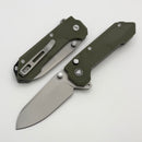 Remette RT Cosmic knife Button lock 14C28N Plain edge Green G-10 RTCO-GM