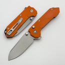 Remette RT Cosmic knife Button lock 14C28N Plain edge Orange G-10 RTCO-GO