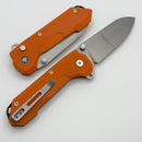 Remette RT Cosmic knife Button lock 14C28N Plain edge Orange G-10 RTCO-GO