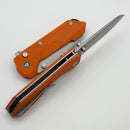 Remette RT Cosmic knife Button lock 14C28N Plain edge Orange G-10 RTCO-GO